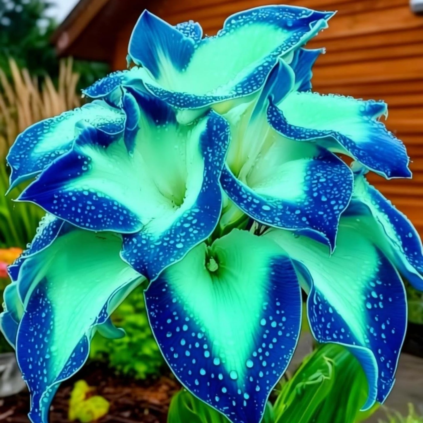 JWDSKT Compact Elephant Ear for Garden Display-Dramatic Foliage, Suitable for Shade Gardens, Low Maintenance(Blue) (6)