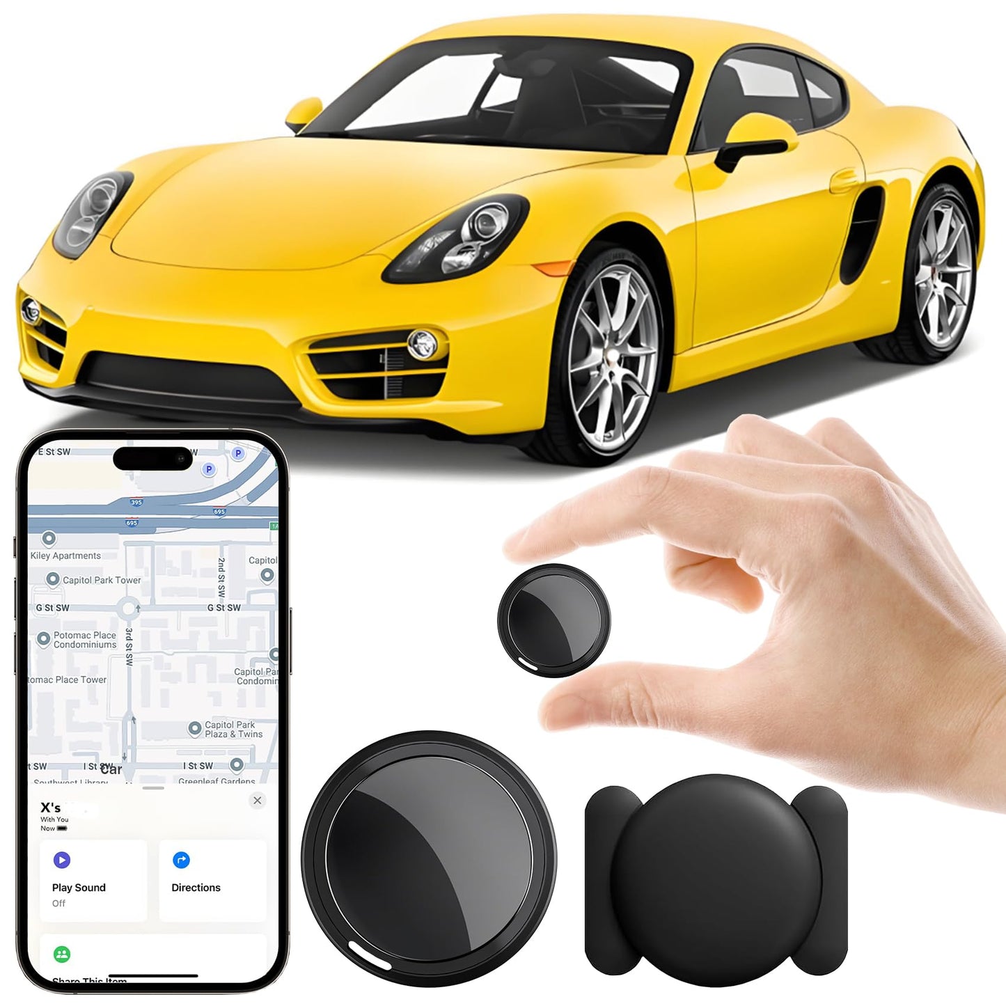 Mini GPS Tracker for Vehicles, Car Tracker Device Hidden for Vehicles, Car GPS Tracking Device for Vehicles,Hidden Tracking Device Real-Time No Subscription No Monthly Fee for Car,Trucks,Motorcycles