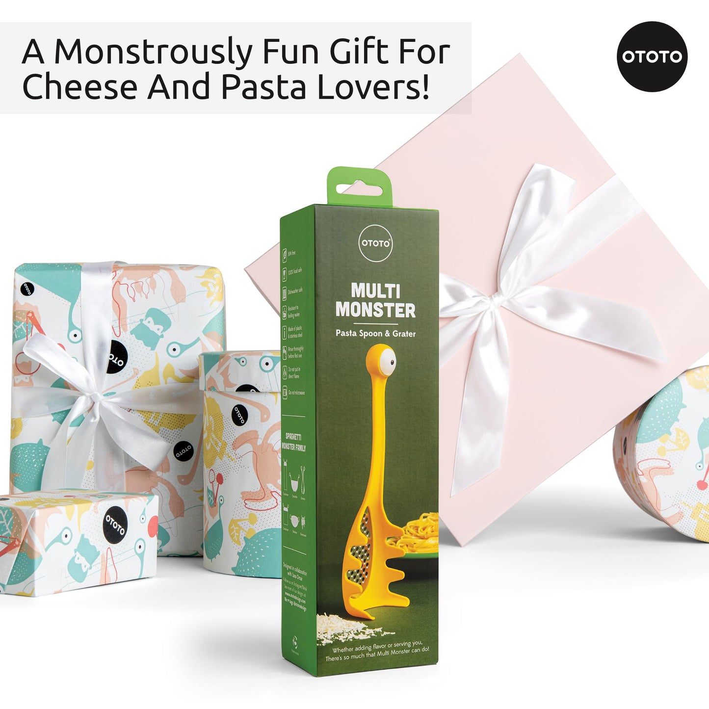 OTOTO Pasta Spoon & Spaghetti Spoon - Cooking Gadgets, Cooking Gifts, Cool Kitchen Gadgets, Cool Gifts, Cute Kitchen Accessories, Funny Gifts, Random Stuff