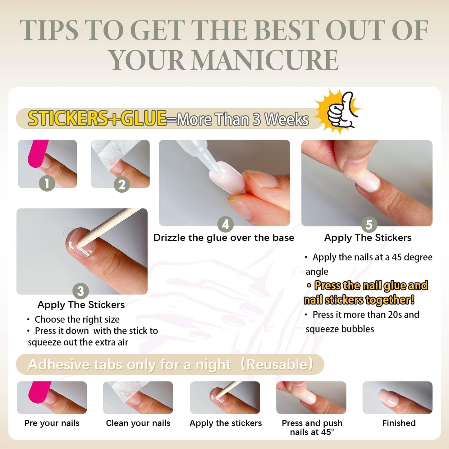 KQueenest Yellow Press On Nails Long Medium Coffin Gloss Bright Solid Color Full Cover Long Medium Fake Nails For Women, Thick Acrylic Glue on Nails for Daily Wear, 24 Pcs
