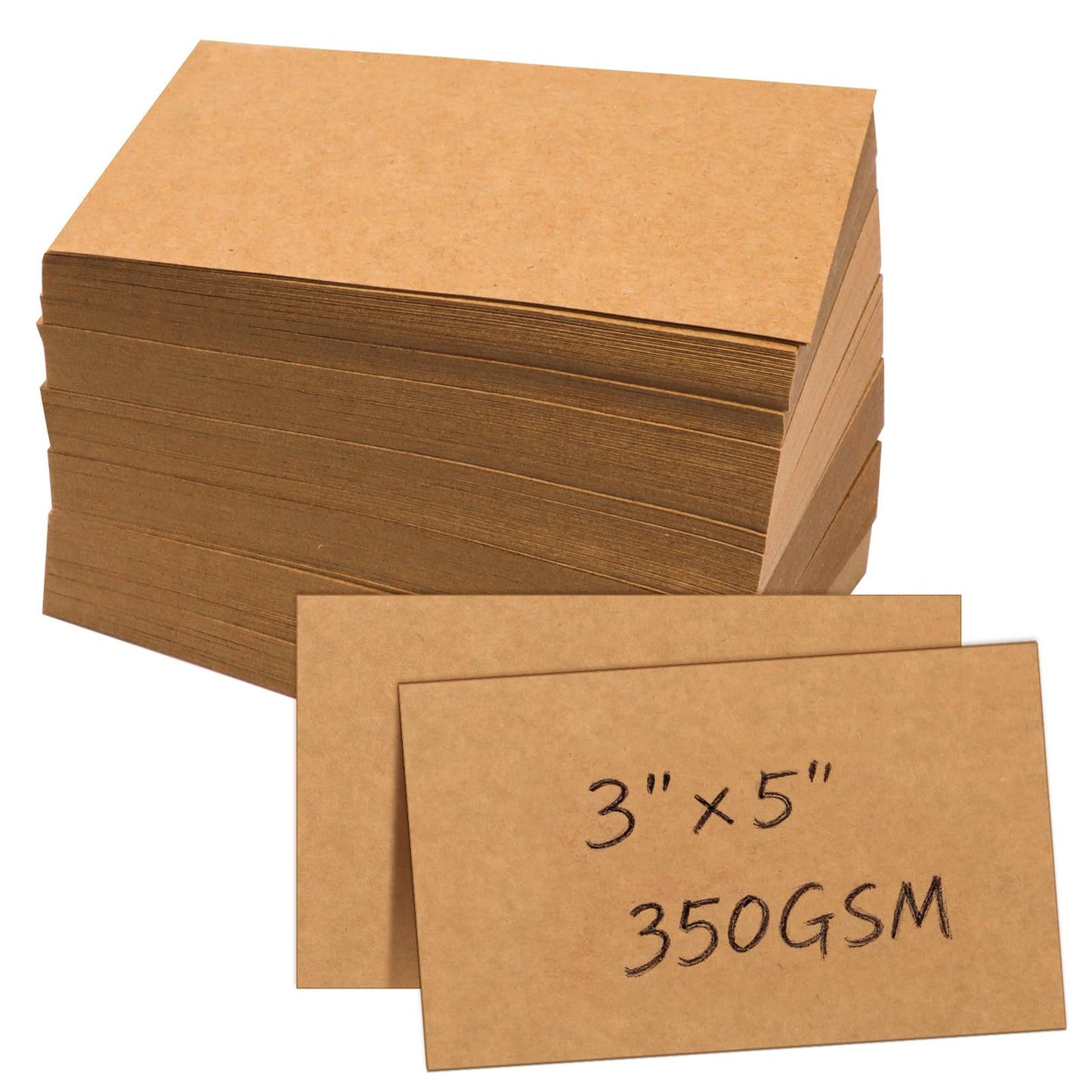 Bercoor 500 Pack Blank 3 x 5 Inch Index Cards, Heavy Study Cards, Note Cards for Office, School Learning, Kraft Paper