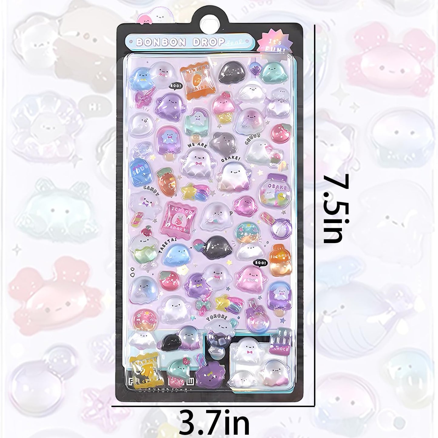 3D Puffy Stickers 200+ Cute Cartoon Resin Decorative Stickers for Phone Case Notebook Scrapbooking Planner Journals Laptop Decoration Reusable Mini Puffy Stickers 4Pcs