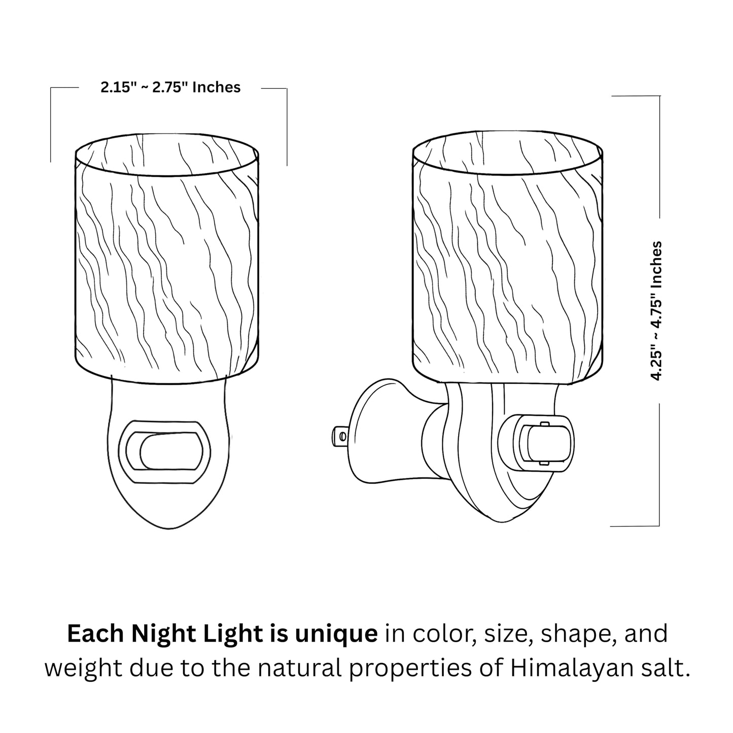 Spantik Himalayan Rock Salt Night Light Cylinder Shape 2Pack