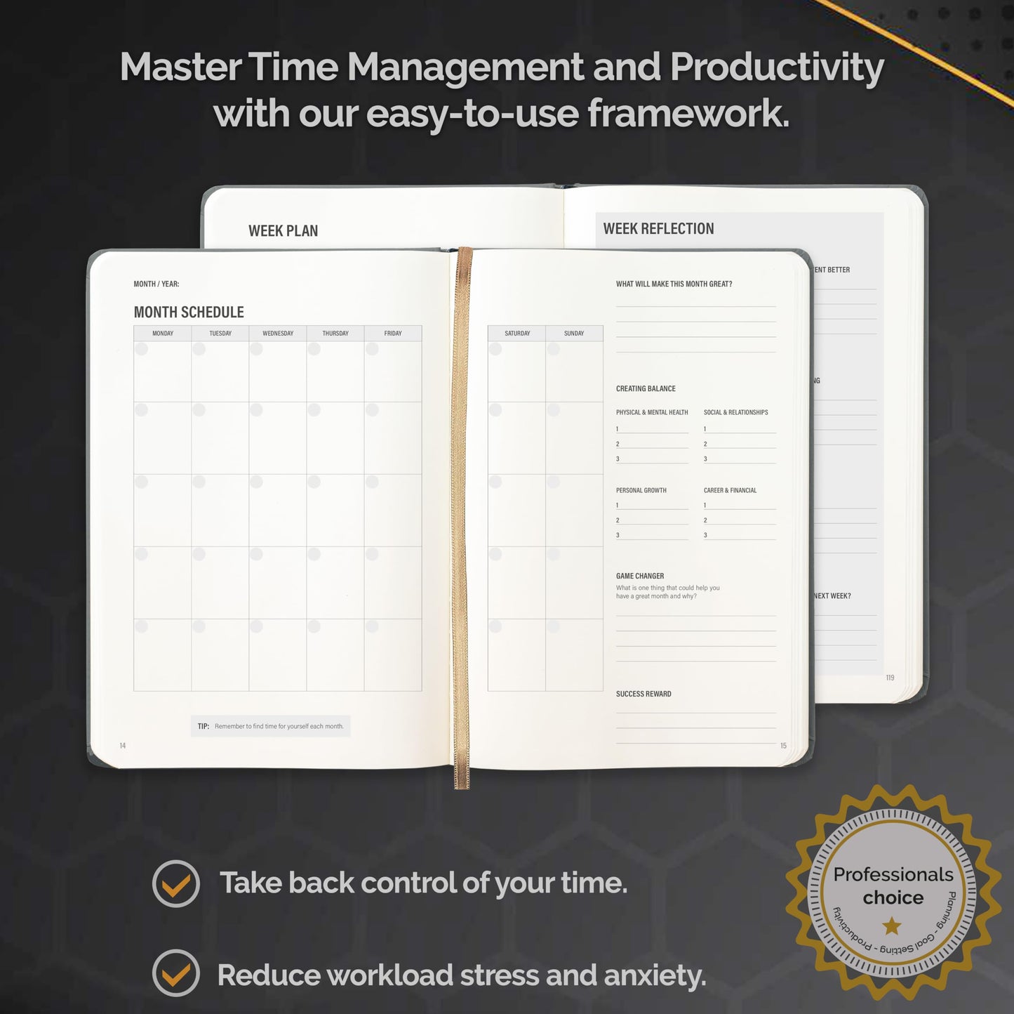 90 Day Undated Productivity Planner (A5) – Guided Goal Setting System with Daily, Weekly & Monthly Layouts, Structured Focus Framework for Work, Study & Personal Growth – MindPanda Balance