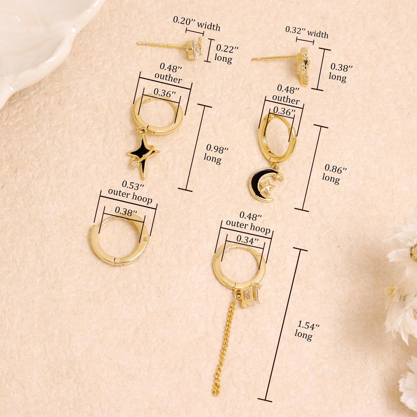 Frigotine 3PCS Sliver Pearl Hoop Stud Earrings Stack Set for Women, Dainty Rhinestone Teardrop Chain Dolphin Shell Multiple Piercing Cartilage Summer Beaches Jewelry Gift