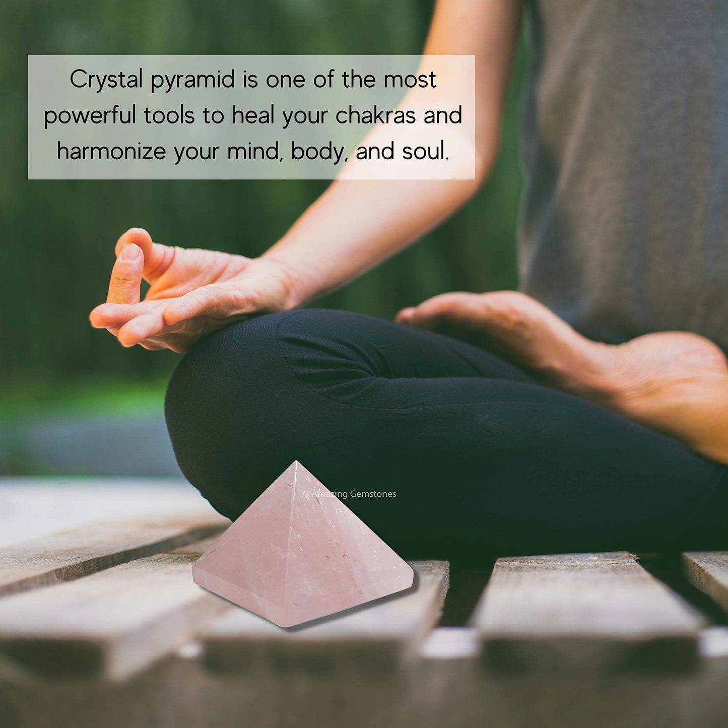 Amazing Gemstone Star Rose Quartz Pyramid Crystal Healing Stones - 2" Great Pyramid Figurine of Natural Stone Pyramid for Meditation, Reiki, Chakra Balancing and Crystal Pyramids Grid