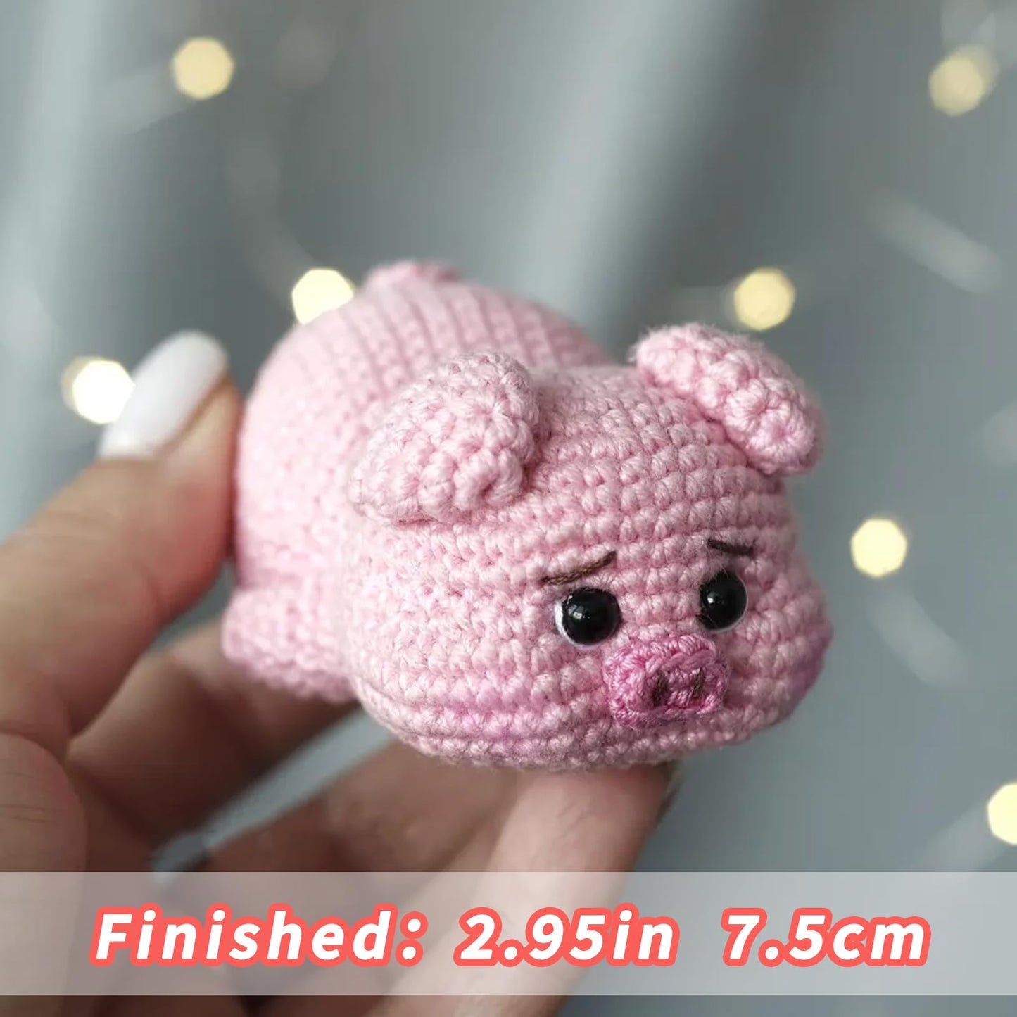 JXINLODGEG Crochet Kit for Beginners, Crochet Animal Kits for Starters with Step-by-Step PDF File Tutorials, Crocheting Kit for Adults DIY Art Craft Knitting Starter with Hooks Pig