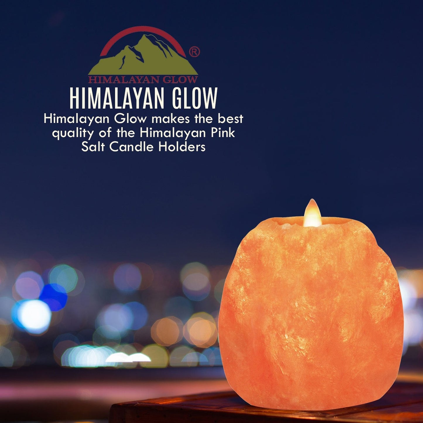 Himalayan Glow Hand Carved Himalayan Salt Candle Holders, Home Decor Item Great as a Night Light (Pack of 2)