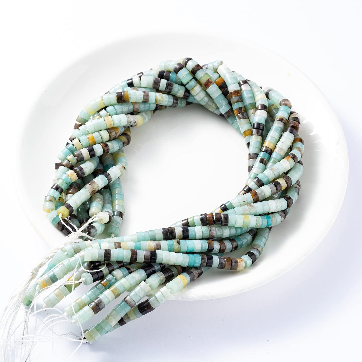 Natural Amazonite Stone Spacer Beads 6x3mm 38cm/str Flat Round Loose Semi Gemstone Caps for Making Bracelets Necklace