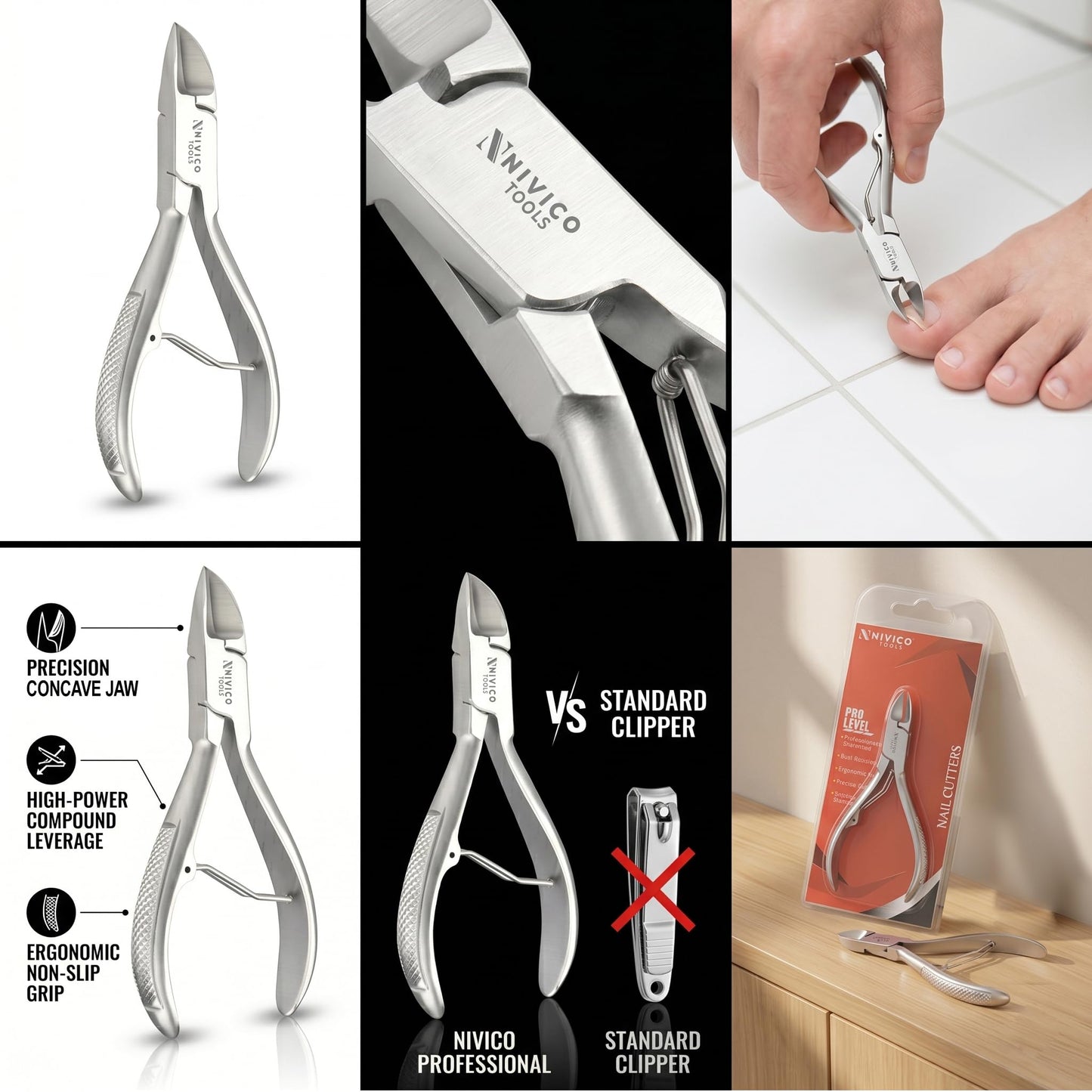 Nail Cutter 4" - 10cm, Single Leaf Wire Spring - Professional Nail Clipper Printed Handle Satin Finish, Stainless Steel Nail Trimmer Single leaf Wire Spring for Manicure