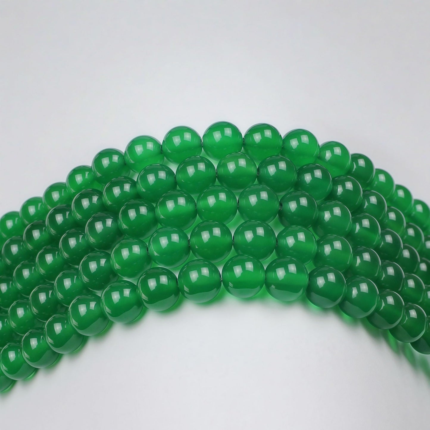 MJDCB 7A Natural Green Agate Beads Round Stone Loose Beads for Necklace Bracelet Charms Jewelry Making 15"(8mm)