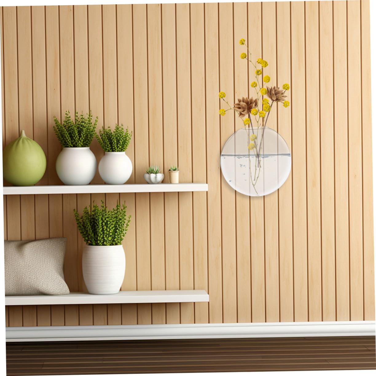 Uonlytech 6pcs Wall Hanging Glass Terrarium Planter Transparent Hydroponic Vase for Indoor Plants Space-Saving Decorative Flower Jars for Home Office Bathroom