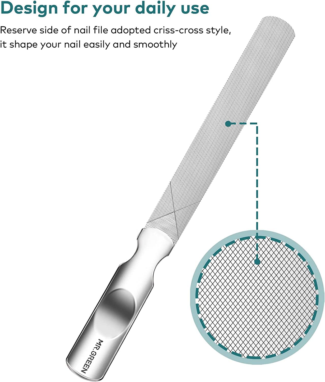 MR.GREEN Metal Nail File and Tweezers