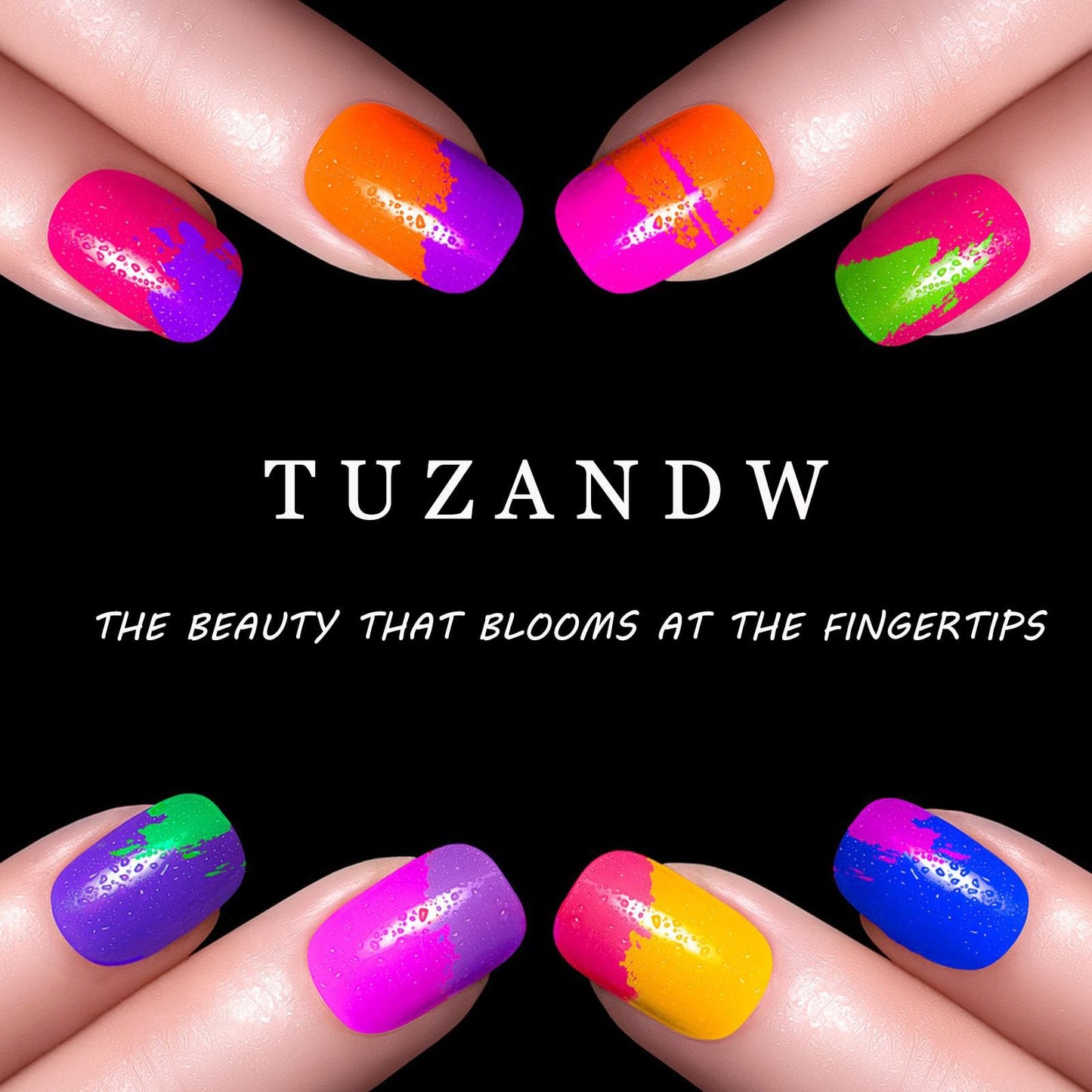 Pink Press on Nails Medium Coffin Fake Nails Press ons with Gradient Designs Simle Glue on Nails Medium Length Acrylic False Nails Full Cover Stick on Nails for Women 24 Pcs