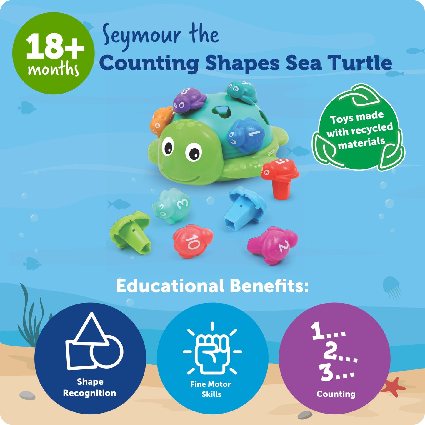 Learning Resources Seymour the Counting Shapes Sea Turtle, Toddler Learning Activities, Shape Sorter, Toddler Toy, Stacking Toys, Occupational Therapy, Fine Motor Games