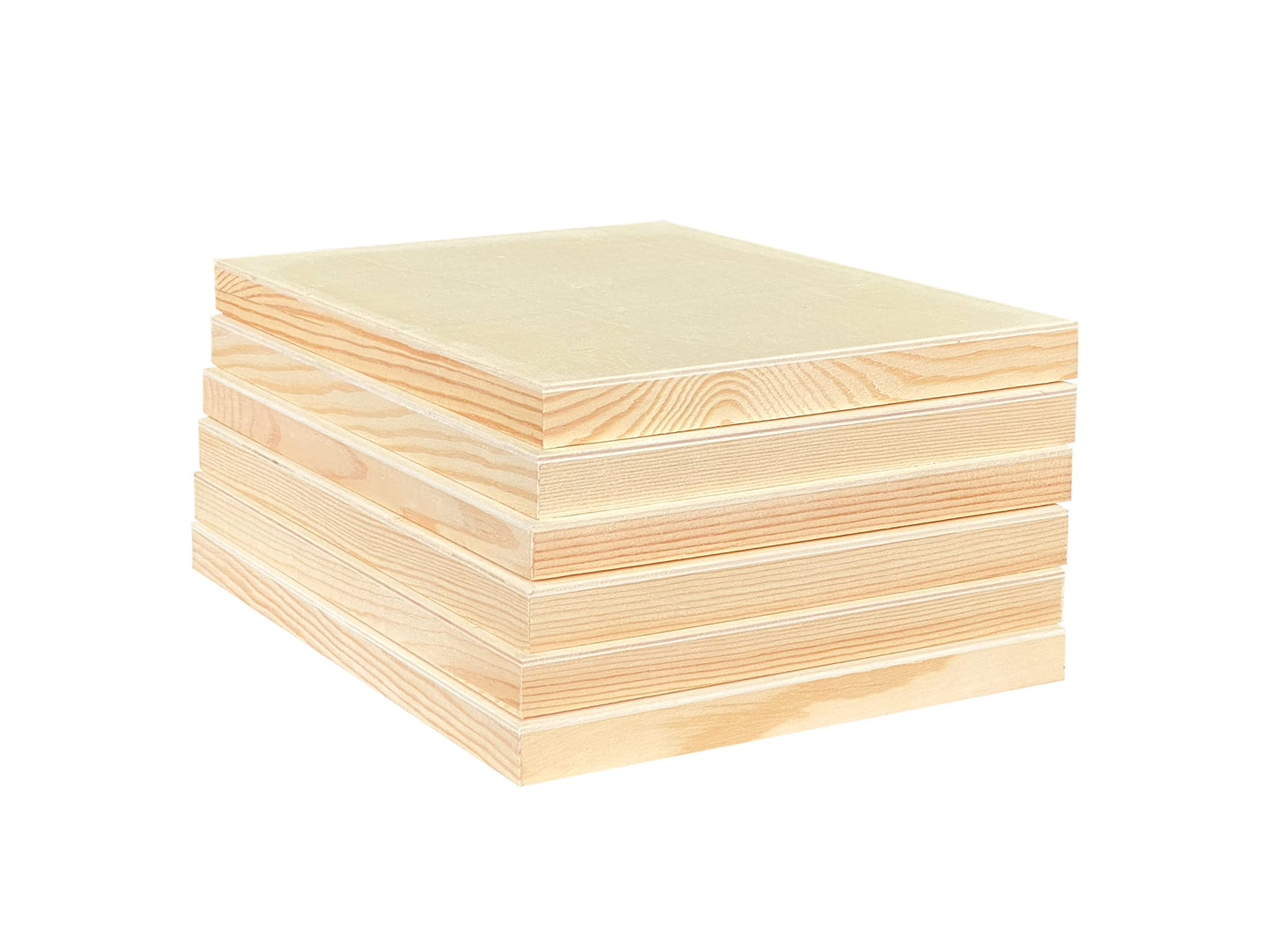 9x12 Wood Canvas for Crafts, 6-Pack Framed Wooden Panel Boards for Painting Pouring Crafts