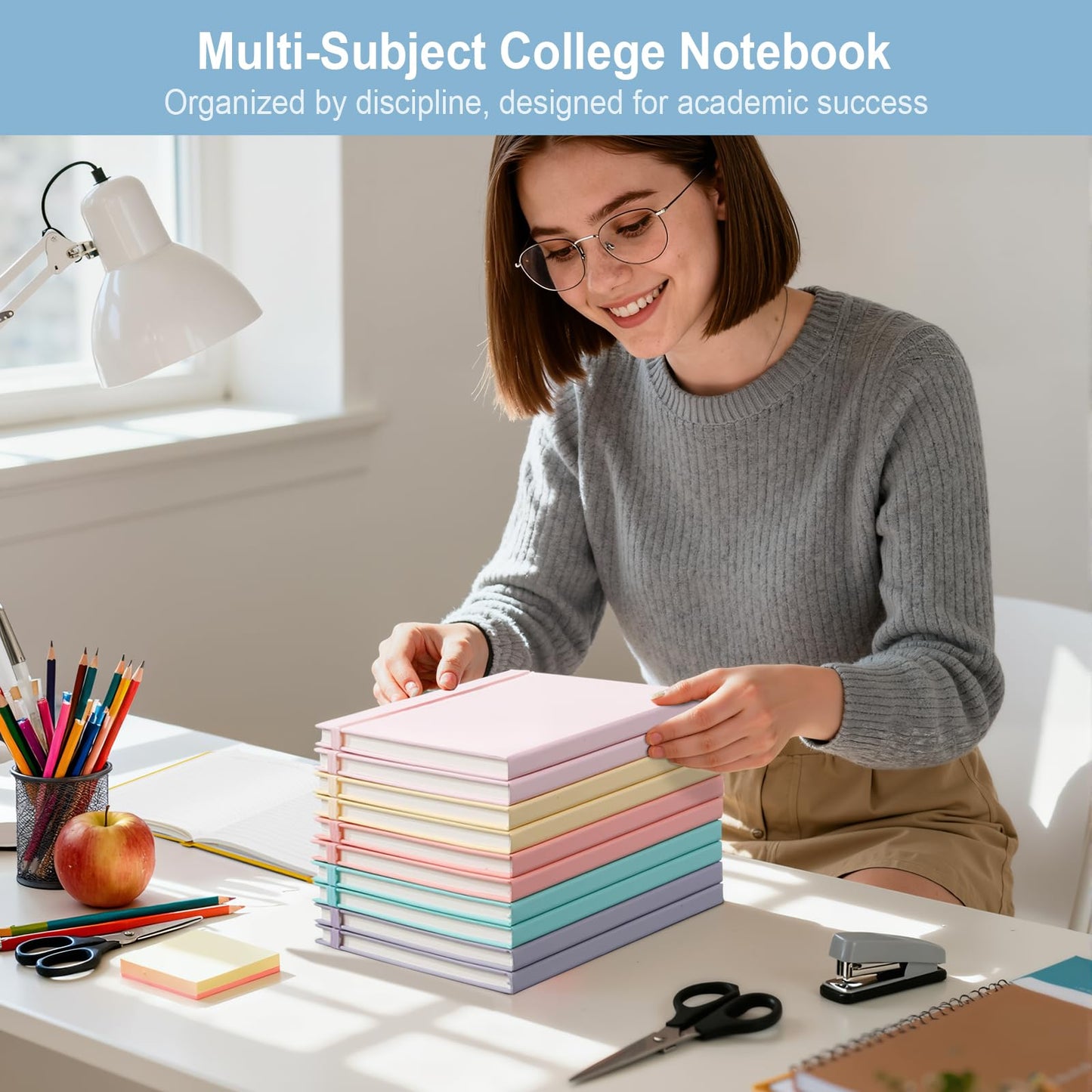 ViVin Lined Journal Notebooks for Work,192 Pages,5.5 x 8.3 inch,College Ruled,A5 Hardcover Journaling Notebooks for Writing,24 Pack Bulk