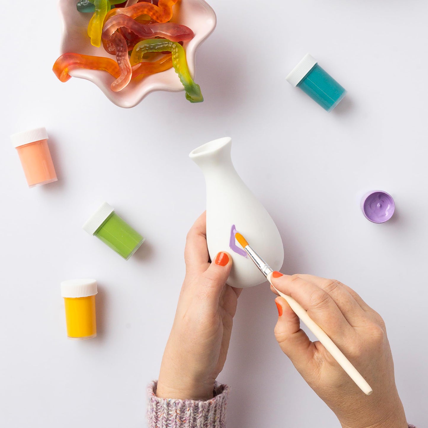 Journey of Something: Paint Your Own Vases - DIY Painting Kit, 3 White Ceramic Vases, Acrylics-Brushes-Pen-Leaflet, Art Kit, Adults Craft Activity