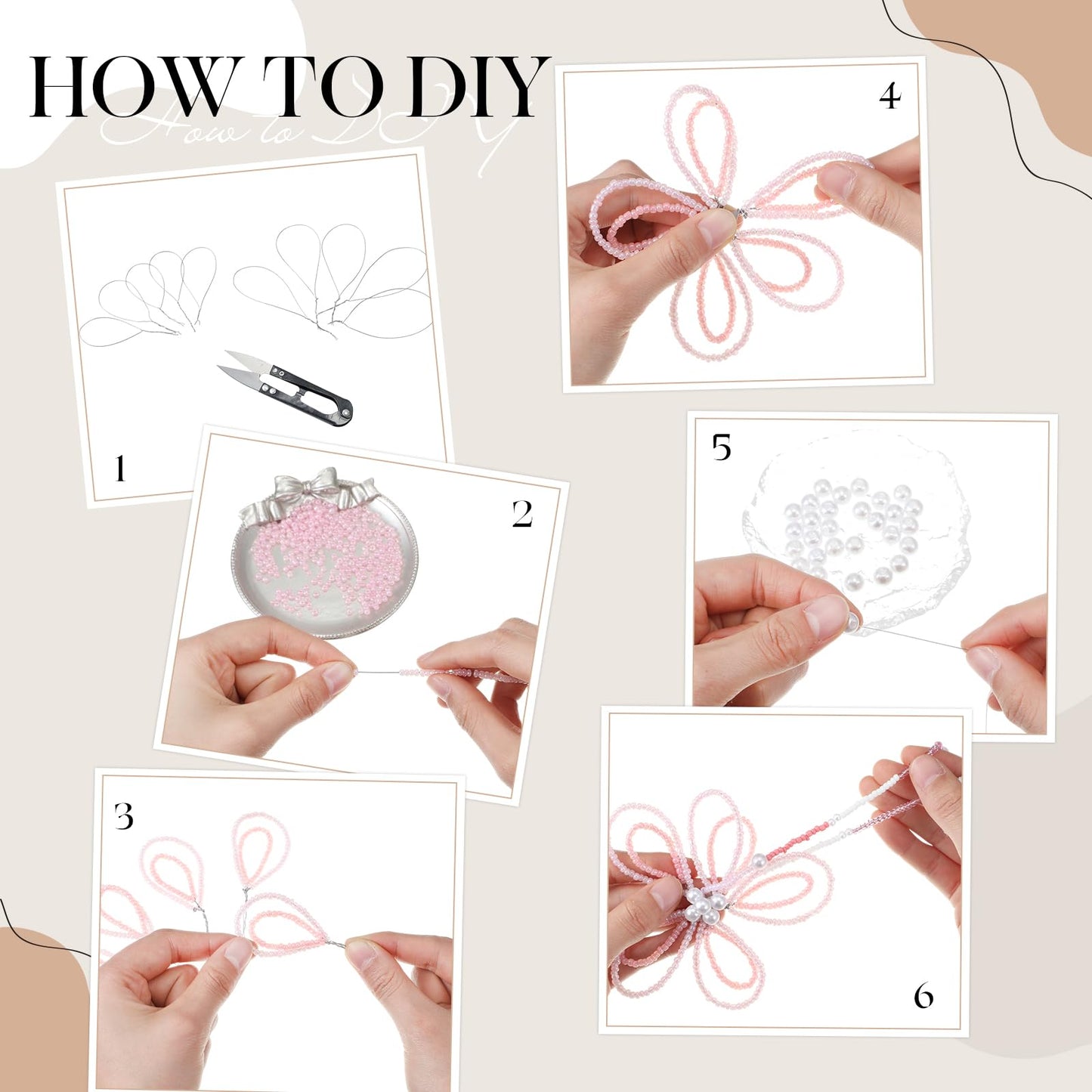 12080 Pcs Jewelry Bracelet Making DIY Kit 24 Colors 3mm Glass Seed Beads & 4mm/8mm White Pearl Beads with Elastic String, Needles, Scissors, DIY Gift for Mom, Beginner Craft Set for Bracelet Making