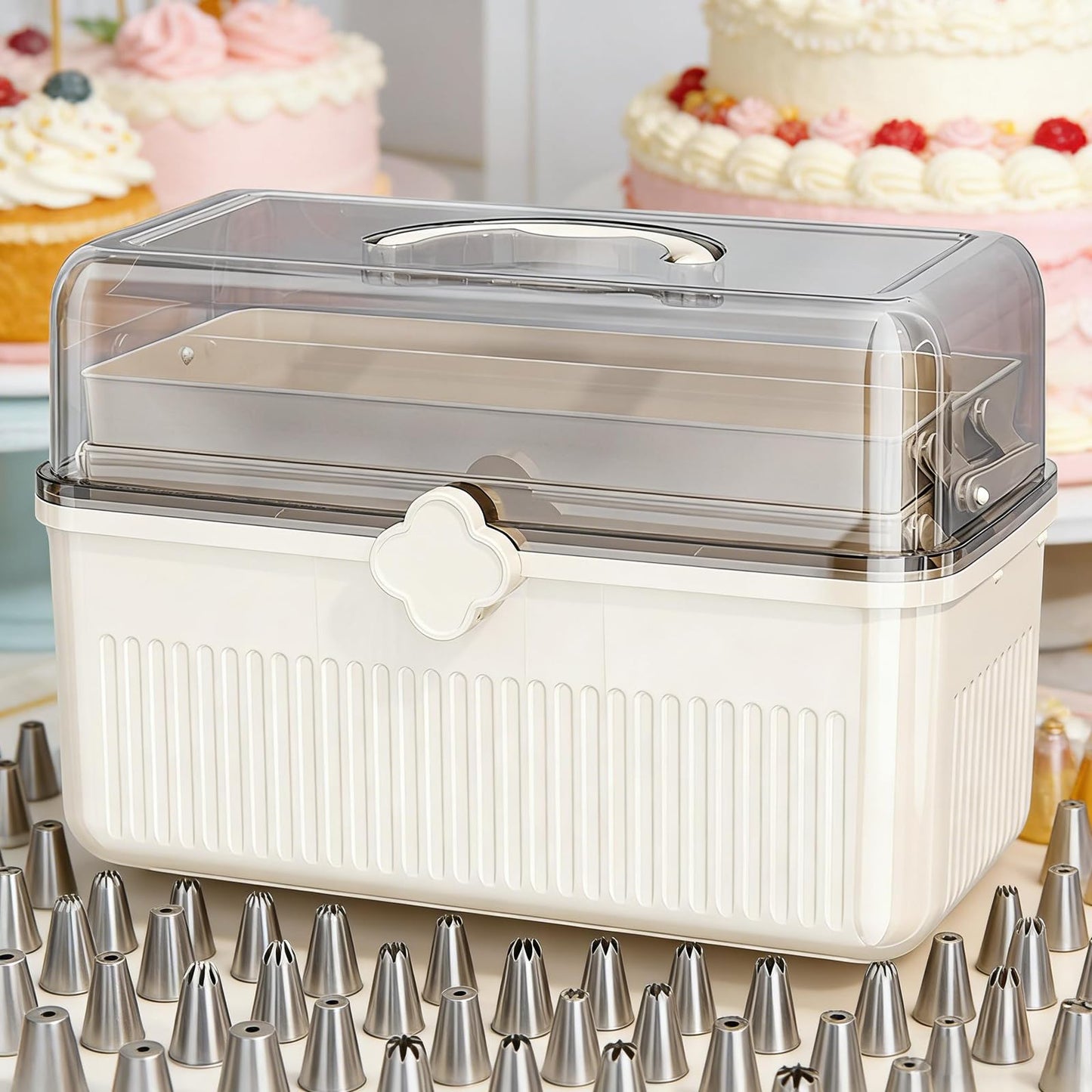 309 PCS Cake Decorating Kit with Storage Case, 73 Stainless Steel Piping Gun & Tips, Baking Frosting Decorating Tools for Beginners (Green)