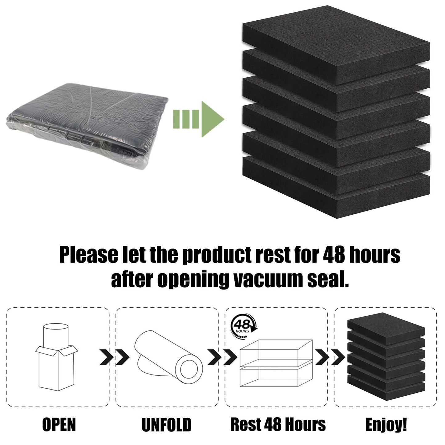 6Pcs Pick and Pluck Foam Large Size Apart Foam Insert Pre-Cubed Pick Padding Polyethylene Sheets for Crafts Toolboxes Storage Drawer 15.74 * 11.82 IN