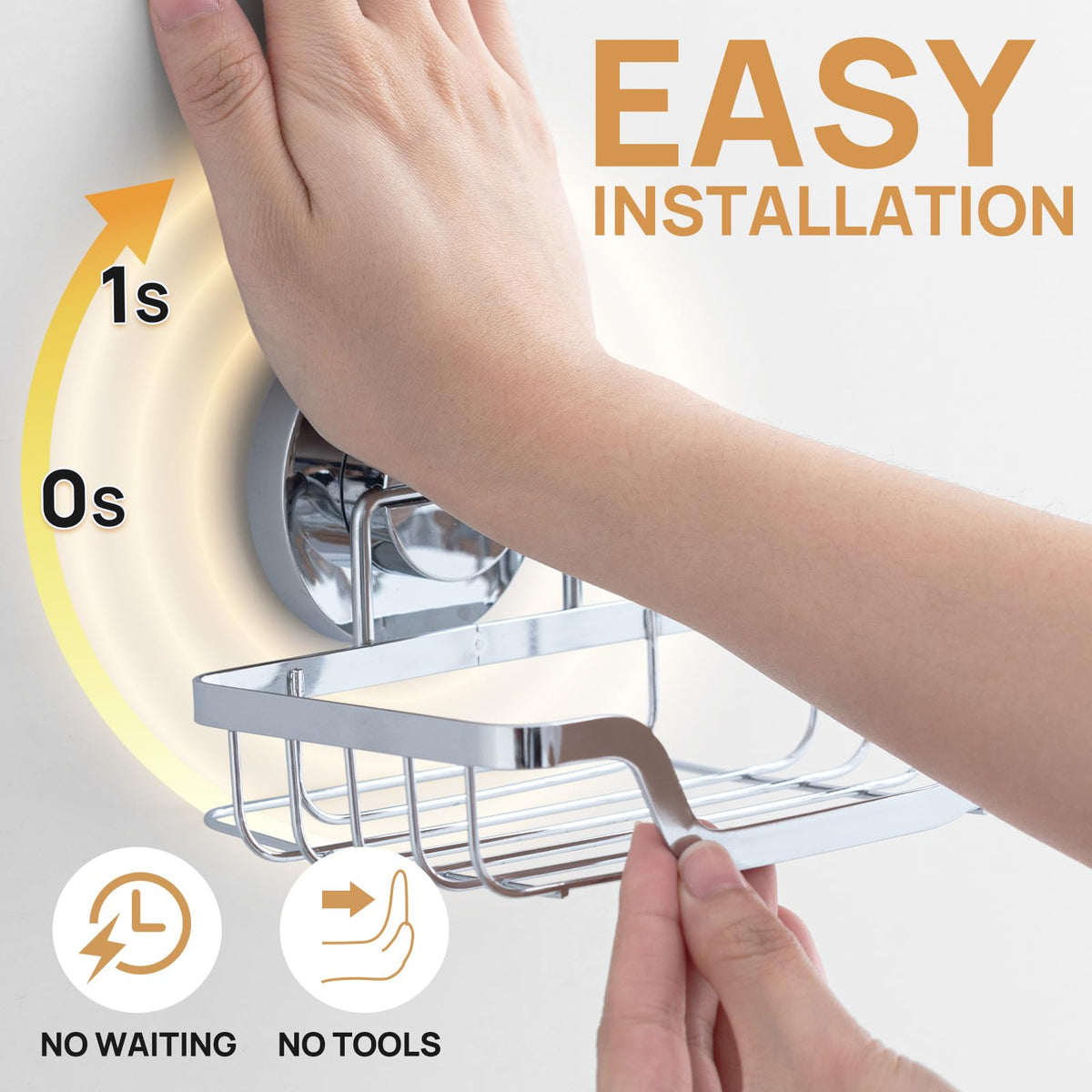Soap Dish Soap Bar Holder for Shower Suction Cup Wall Mounted
