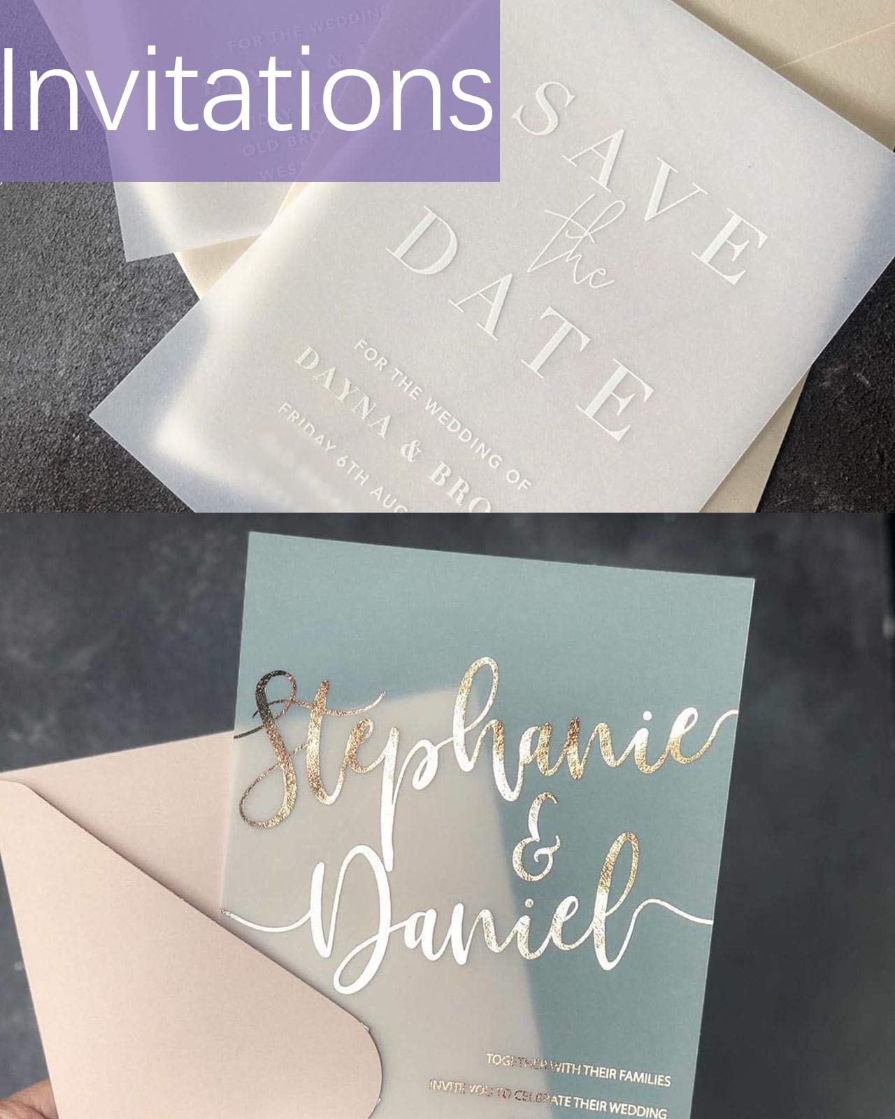100 Sheets Translucent Vellum Paper, Dowsabel 68LBS 8.5 x 11 inches Printable Vellums for Card Overlays, Invitations Belly Bands, Envelope, Lantern,100 Sheets