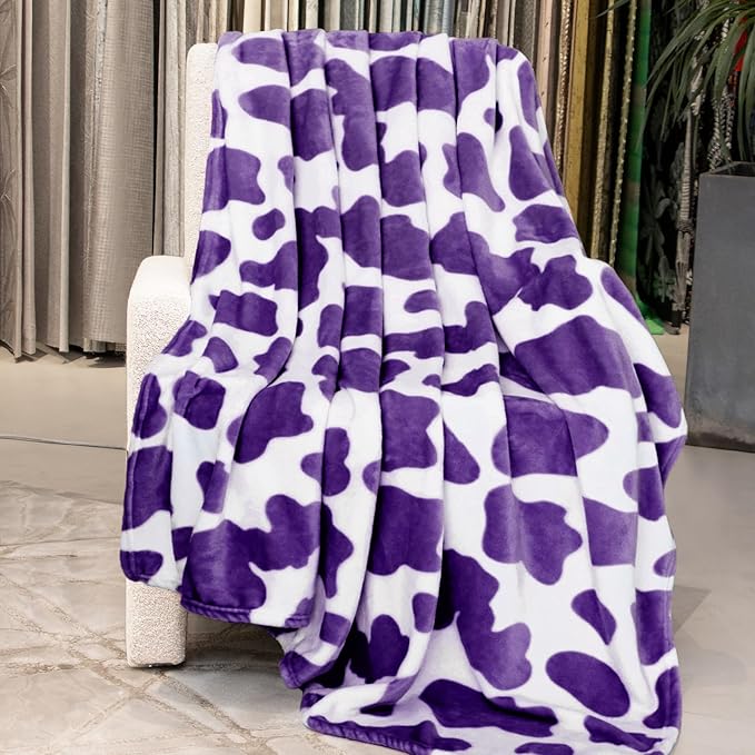Purple Fuzzy Blanket for Girls - Plush Fleece Throw for Teens, Kids Bedding & Birthday Gifts - Soft Lavender Bed Decor 40"x50"