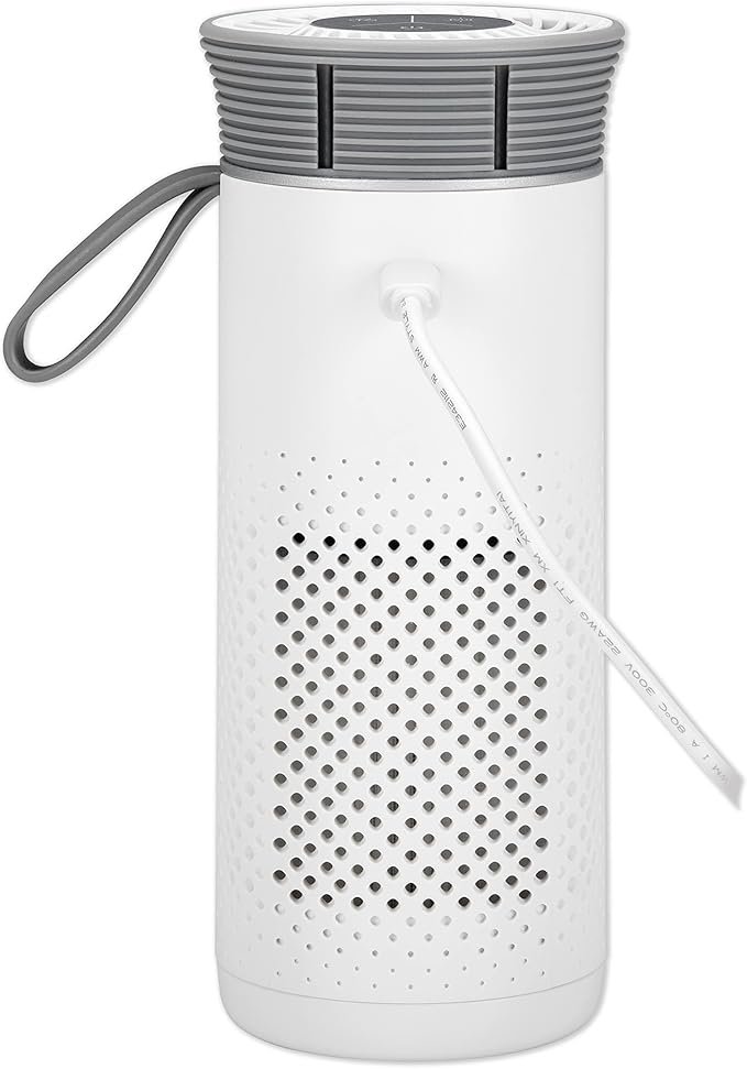 GermGuardian Portable Allergen Air Purifier for Small Spaces with USB Cable, Captures Dust, Pollens, Mold Spores, UV-C Light Helps Reduce Germs, 7” White, AC085