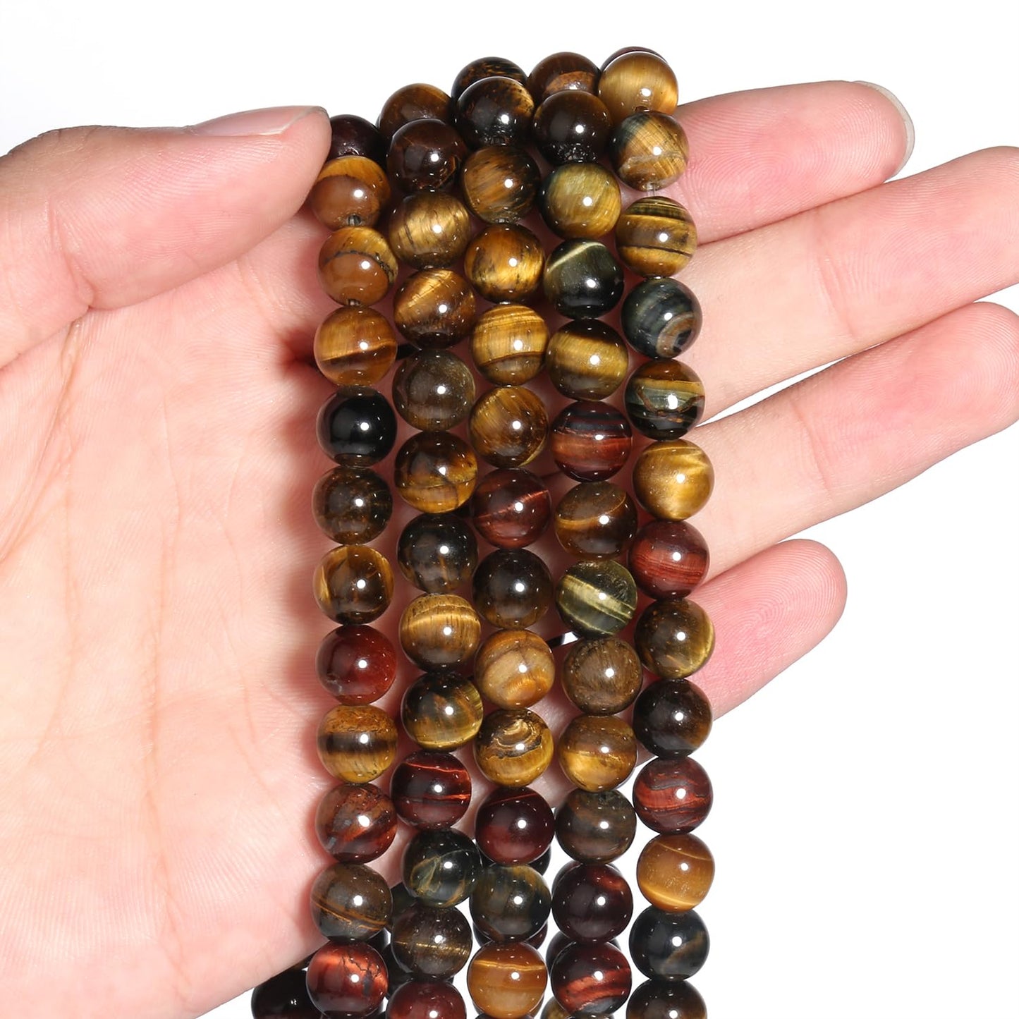 6mm Onyx Agate Color Tiger-Eye Natural Stone Beads Round Loose Beads for Jewelry Making Yochus DIY Beads Bracelet Necklace