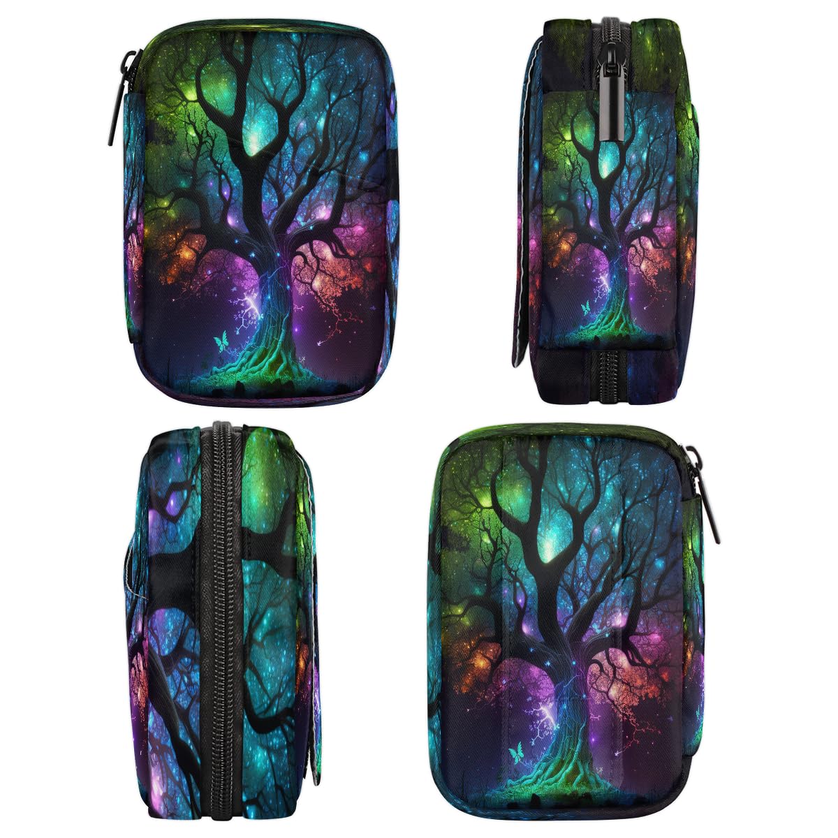 Tree of Life Galaxy Travel Pill Organizer Box Weekly Portable Pill Case Daily Pills 7 Day Small Birth Control Pills Container Removable Compartments for Medicine Vitamins Fish Oil