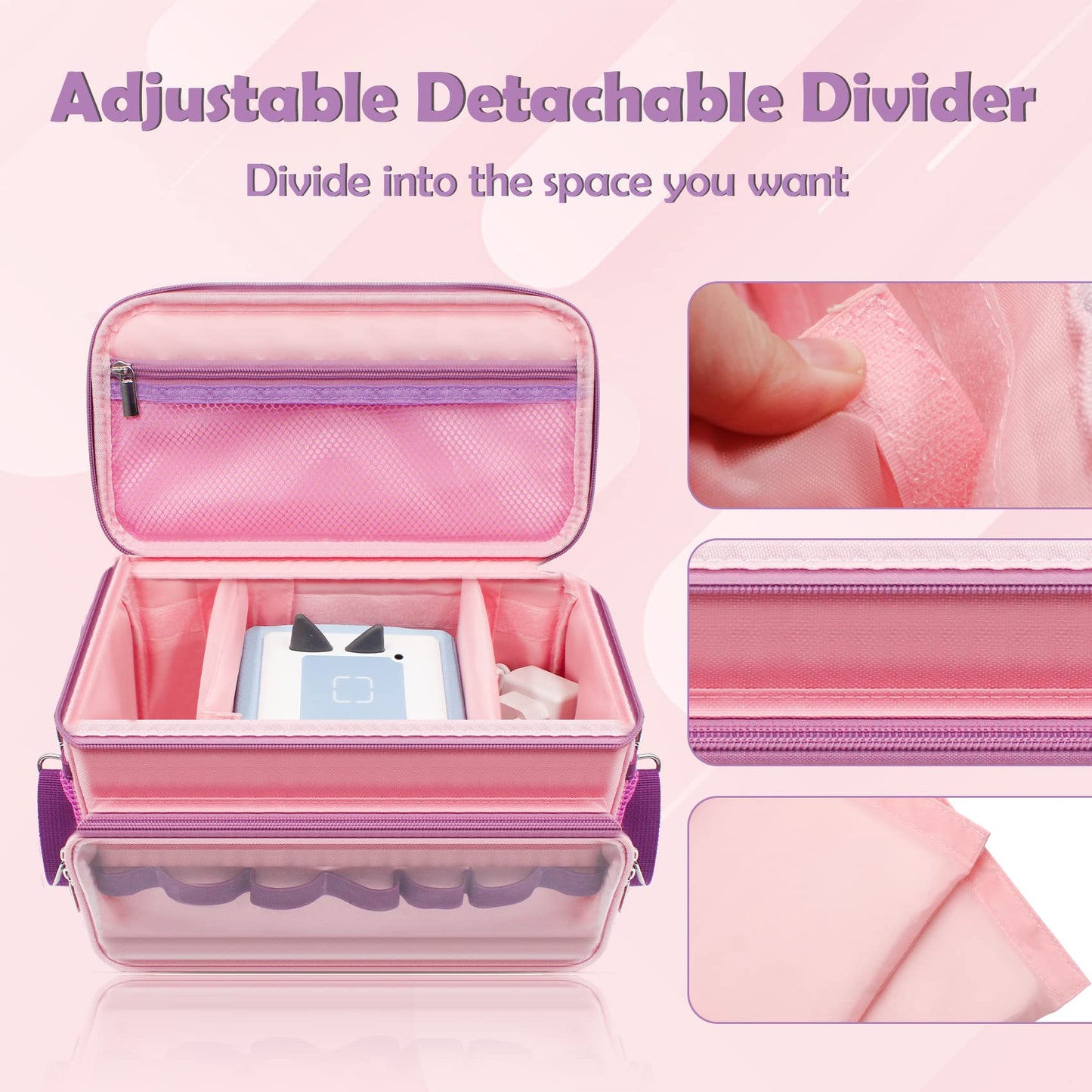 Sun3drucker Carrying Case for Toniebox 2/1,Carrying Travel Bag for Toniebox Starter Set and Tonie Figures, Toniebox 2 Audio Player Bundle Portable Storage Bag (Pink)