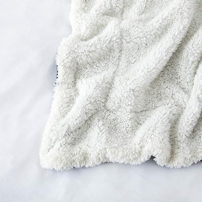 IR Imperial Rooms Navy Sherpa Fleece Throw Blanket for Bed - Wholesale Bulk Pack of 16 Sherpa Blankets - Soft Fluffy Throw Blankets for Hotels, Guest Bedroom, 50x60 Inches