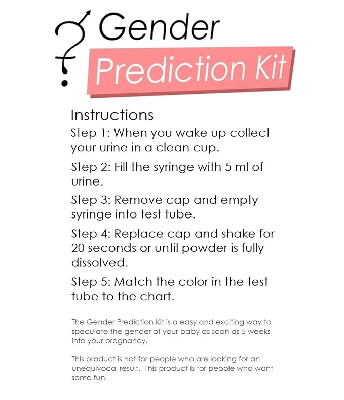 Baby Gender Prediction Test Kit - Early Pregnancy Prenatal Sex Test - Predict if Your Baby is a boy or Girl in Less Than a Minute from The Comfort of Your Home. Super Fun Gift for Reveal Party.