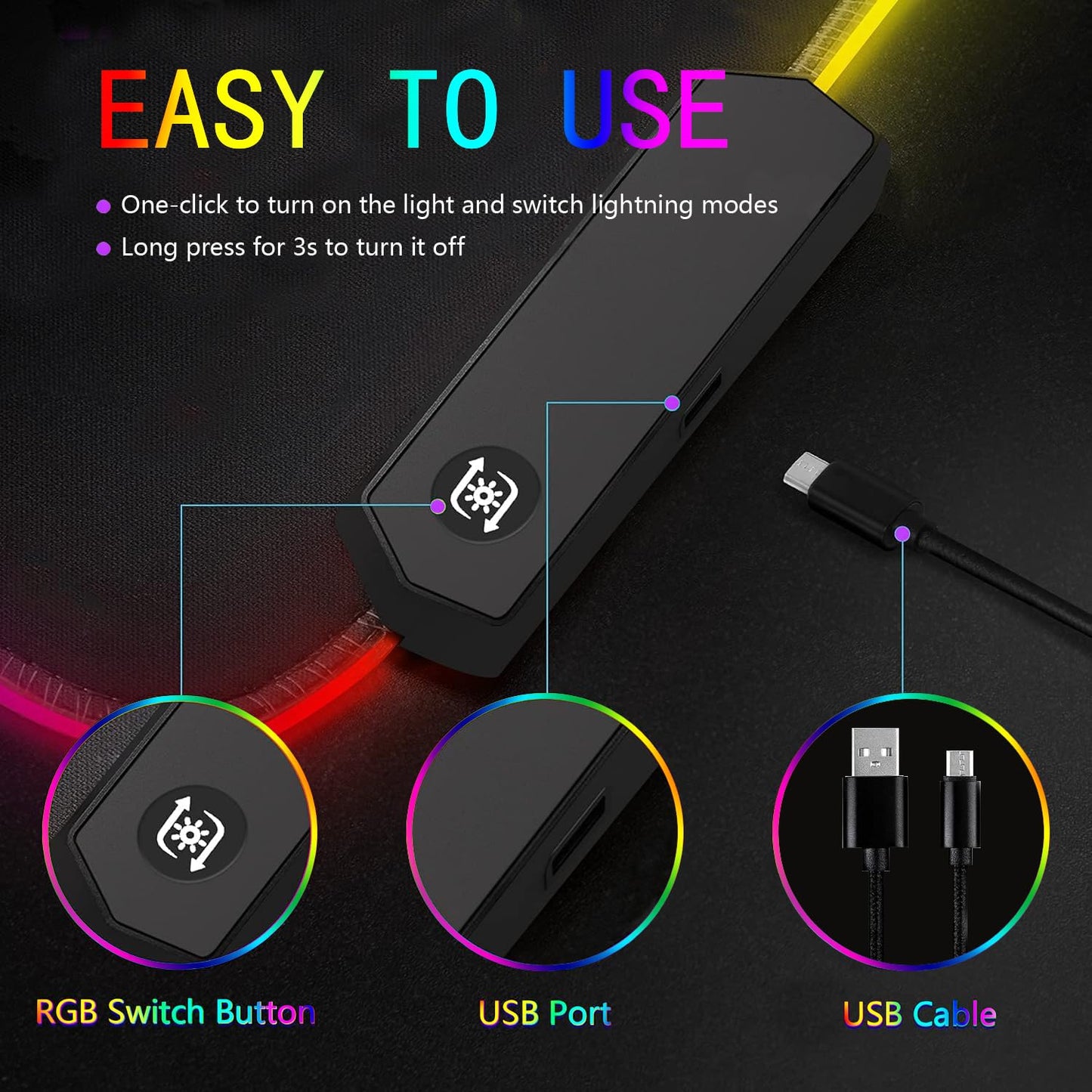 Armanza RGB Gaming Mouse Pad, Large Mousepad with Led Light, Gaming Accessories Keyboard Pad for Desk, Non-Slip Rubber Base Big Mouse Mat for Gamer, 31.5 X 11.8 Inch, Japanese Streets