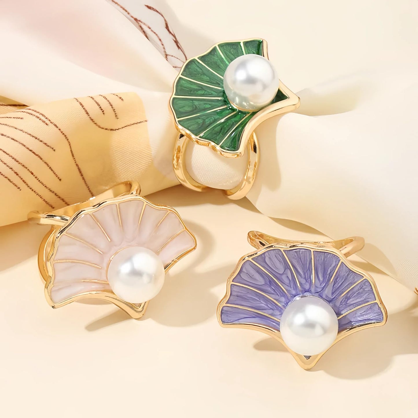 3 PCS Scarf Ring Clip, Women's Multifunctional Scarf Buckle Clasps, White, Purple, Green