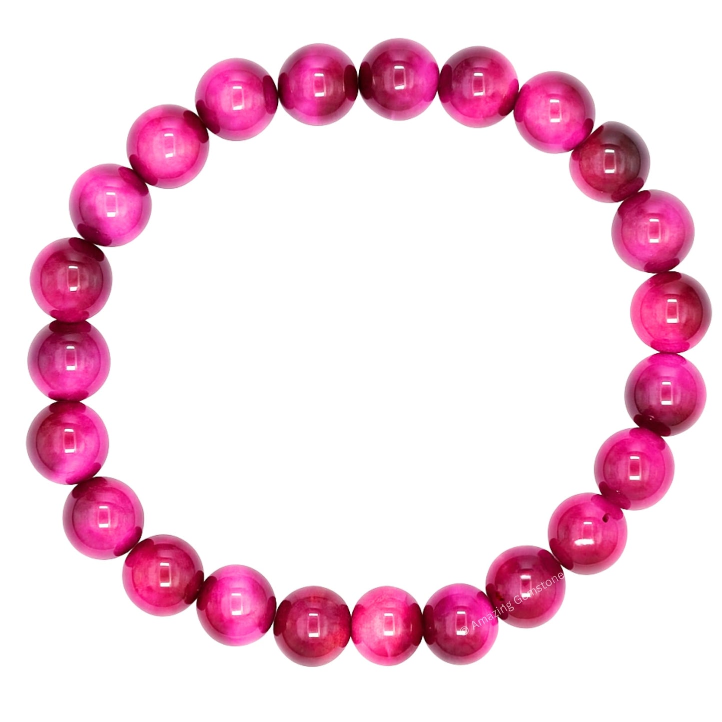 Amazing Gemstone Crystal Bracelet for Women Men's Gifts - Protection Healing Crystal Bracelet - 8mm Gemstone Beaded Stretchable Bracelet Pulseras Para Hombres Mujer Stocking Stuffers Mothers Day Gift (Pink Tiger Eye)
