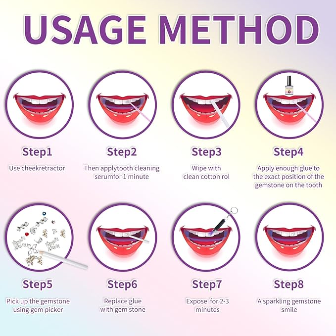 DR.Seya Tooth Gems Kit for Teeth, Tooth Gem Kit Jewelry for Women | 2025 New Professional | Safe & Easy Application | Long Lasting Sparkle