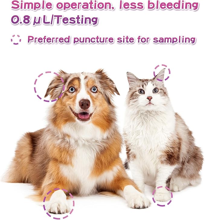 AssuTest® Blood Ketone Test Strips for Pets β-Ketone Farm Testing - Accurate, Easy-to-use Ketosis Detection Tool for Cows Cats and Dogs, Home Veterinary Supplies - 50 Pcs Set