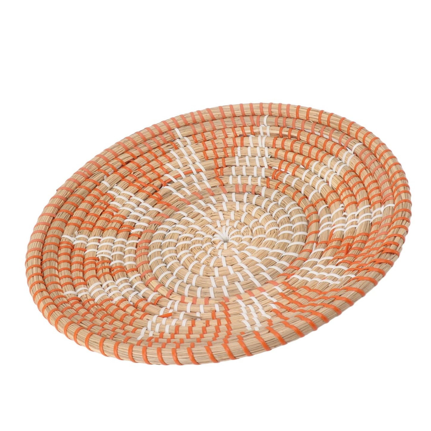 Lybunair Round Grass Wall Ornaments 35cm Diameter Handwoven Hanging Baskets for Living Room and Kitchen (Style One)
