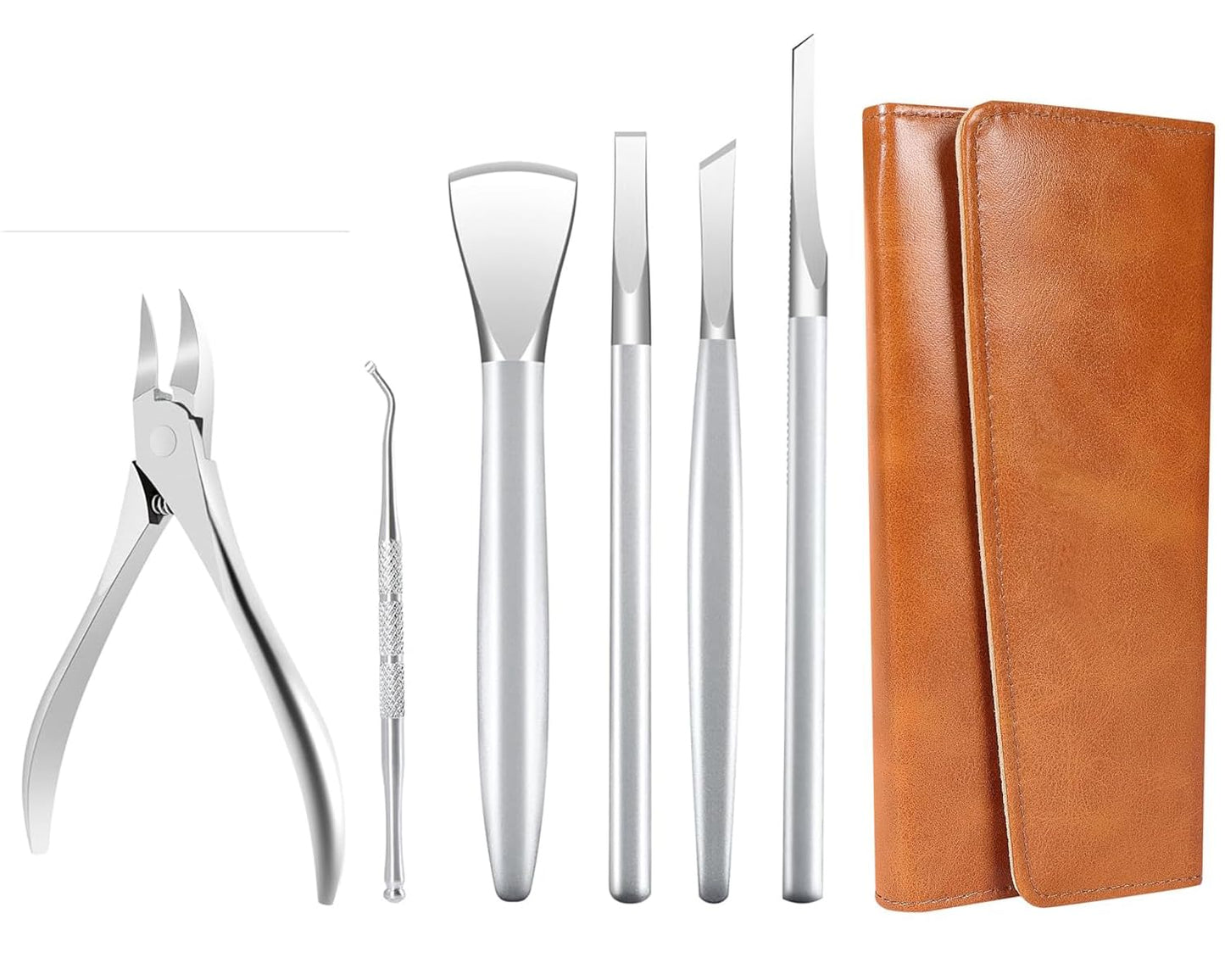 Ingrown Toenail Removal Kit, Pedicure Tools Kit Professional Knife Set Stainless Steel Ingrown Toenail Tool Foot Care Tools Nail Cuticle Remover (6 Pcs Set)