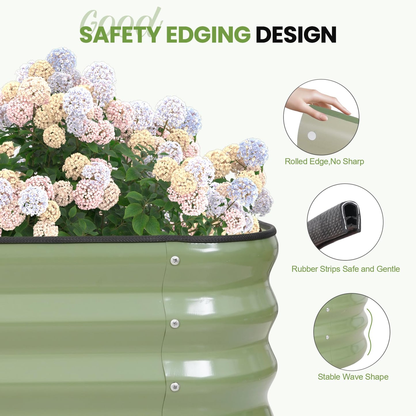 G GOOD GAIN 4-in-1 Adjustable Raised Garden Bed Kit | Galvanized Planter Boxes for Vegetables, Flowers | 12" Tall, Multiple Sizes (5x3x1ft, 4x4x1ft, 6x2x1ft, 7x1x1ft) | Outdoor Metal Raised Bed, Green