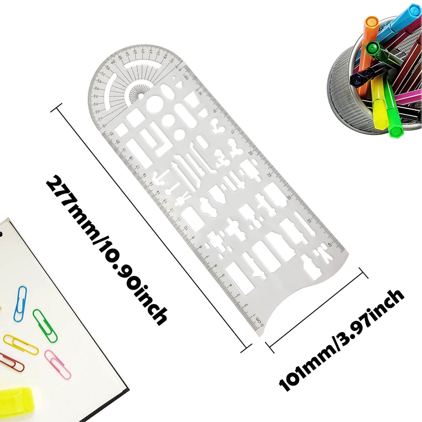 1 Traffic Accident Drawing Ruler Road Traffic Accident Site Map Survey Traffic Drawing Template Ruler Accident Vehicle Drawing Ruler (Light Blue)