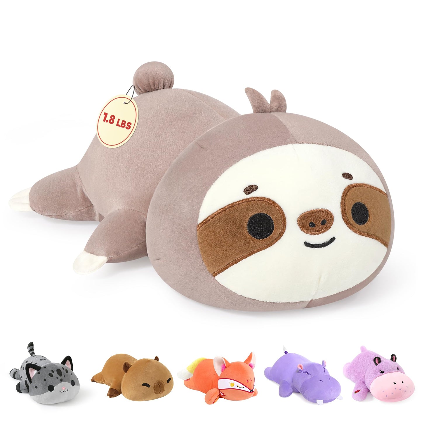 Onsoyours Original Weighted Sloth Plush, Cute 13.8"|1.8 Pound Hugging Sloth Weighted Stuffed Animal, Soft Collectible Plushies Pillow Toy Gift for Kids & Adults