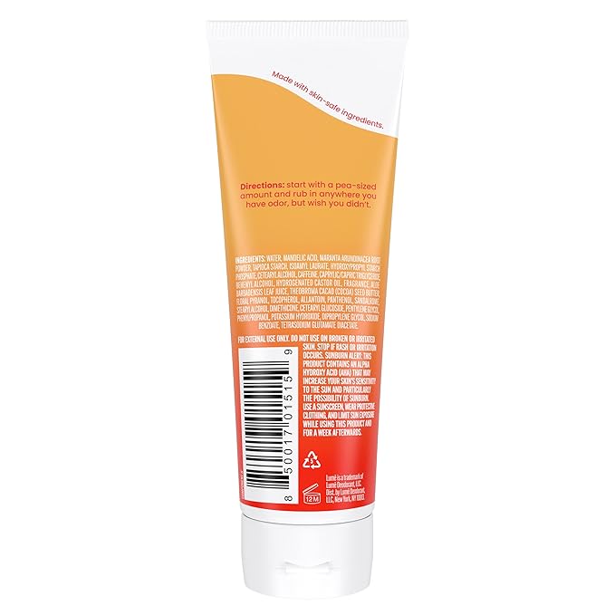 Lume Whole Body Deodorant - Invisible Cream Tube - 72 Hour Odor Control - Aluminum Free, Baking Soda Free, Skin Safe - 3.0 ounce (Clean Tangerine)