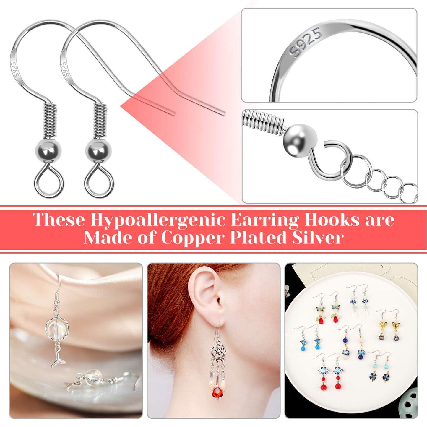 Thrilez 3080Pcs Earring Supplies Kit - Includes Hooks, Backs, Rings, Pins, Posts and Tools for Making and Repairing