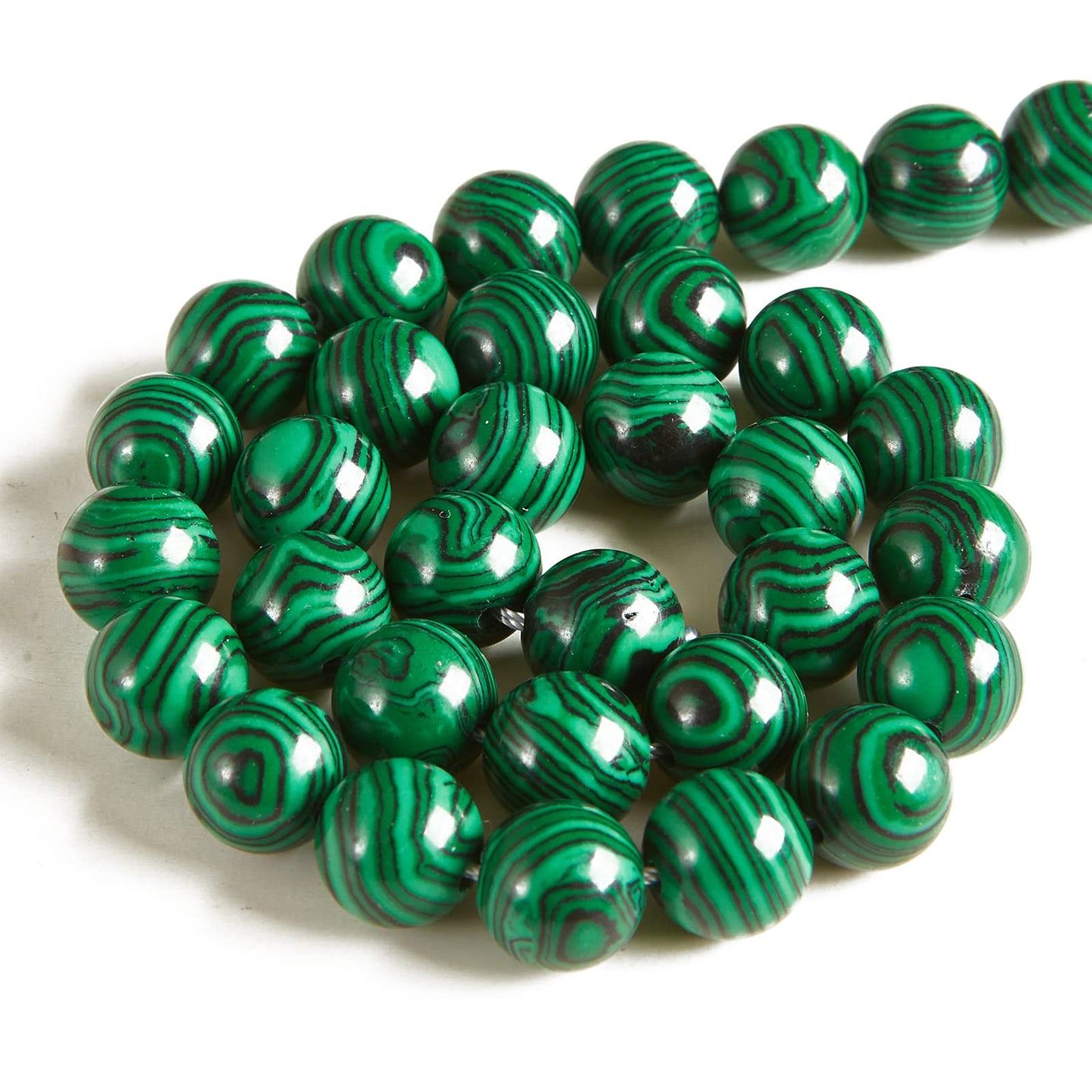 60pcs 6mm Malachite Beads Natural Gemstone Beads Round Loose Beads for Jewelry Making