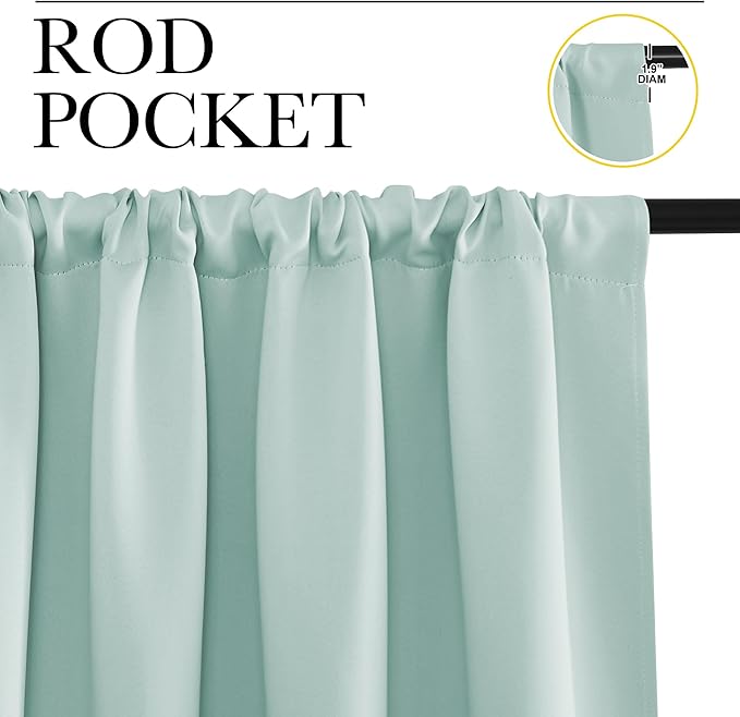 NICETOWN RV Blackout Curtains for Camper Windows, Aqua Blue, 29" Wide by 50" Long, 2 PCs, Short Blackout Curtains & Drapes, Thermal Insulated Blackout Curtain Panels for Kids Room, Play Room