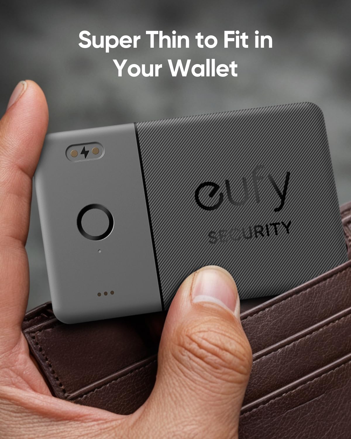 eufy Security SmartTrack Card E30 (Black, 1-Pack), Rechargeable, Works with Apple Find My (iOS Only), Bluetooth Tracker, Perfect for Wallet, Passport, and Laptop, Water Resistant