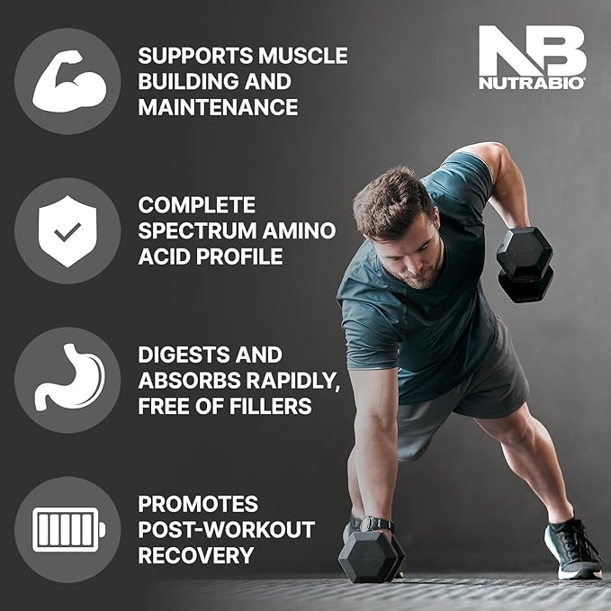 NutraBio Classic Whey Protein Powder- Full-Spectrum Amino Acid Profile - No Fillers, Artificial Colors, Preservatives - Low Glycemic Index - (Chocolate Peanut Butter, 2 Pounds)